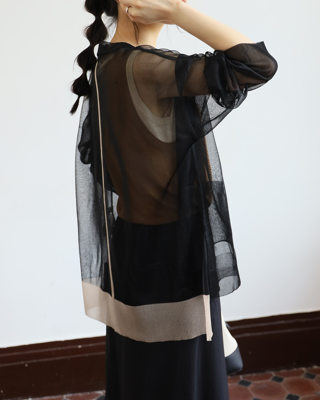 Mesh Longline Cardigan