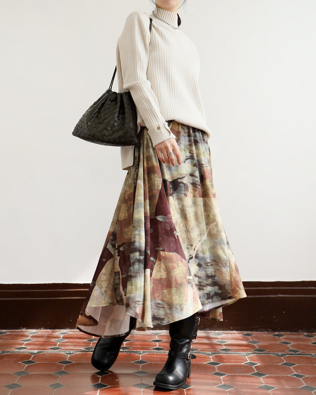 Pattern Velvet Skirt