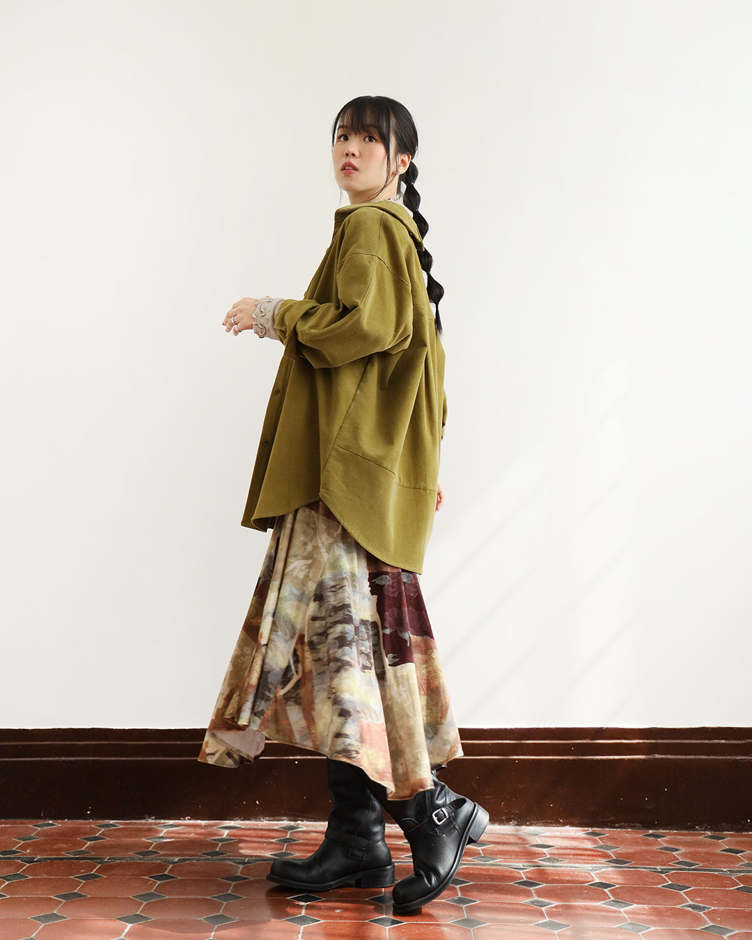 Pattern Velvet Skirt