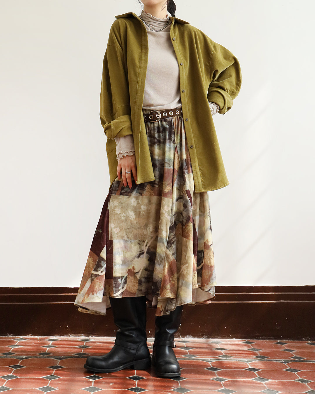 Pattern Velvet Skirt