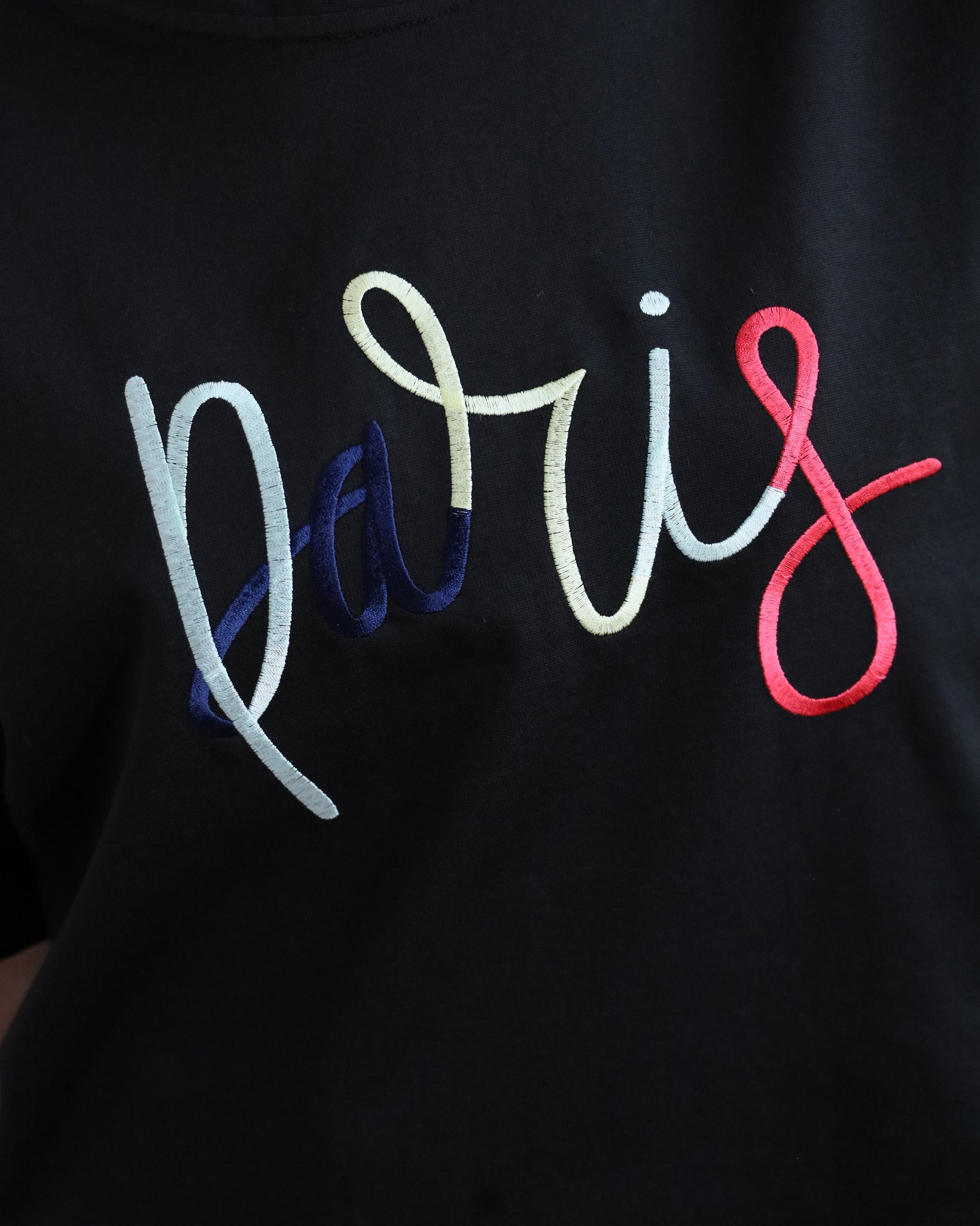 Embroidered Lettering Tee (2 colors)