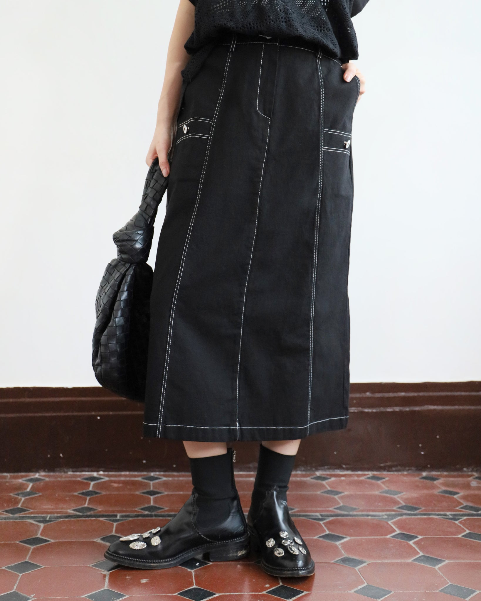 *Side Pocket Pencil Denim Skirt (3 colors | Size S-L)
