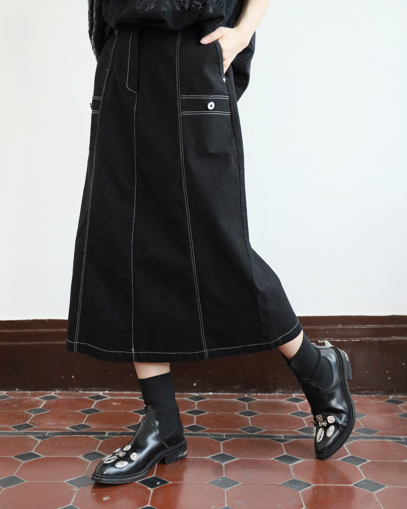 *Side Pocket Pencil Denim Skirt (3 colors | Size S-L)