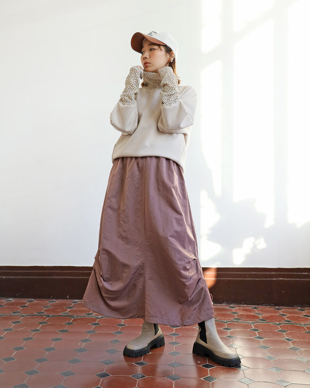 Dusty Pink Structured Skirt