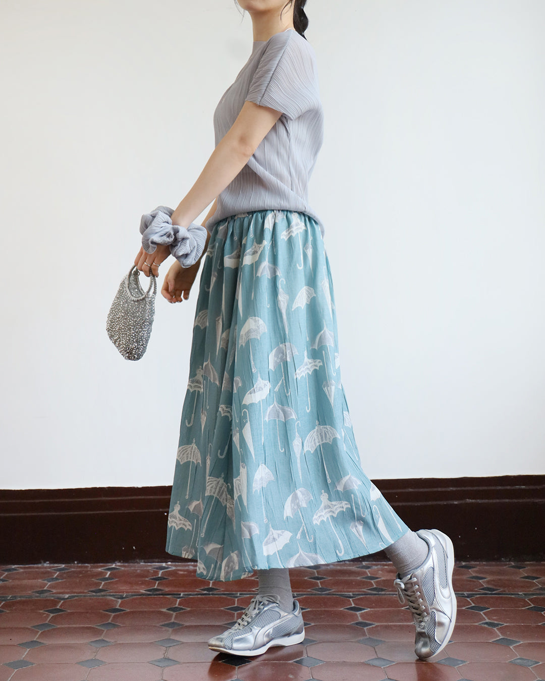 Pleated Top + Hair Band (set)