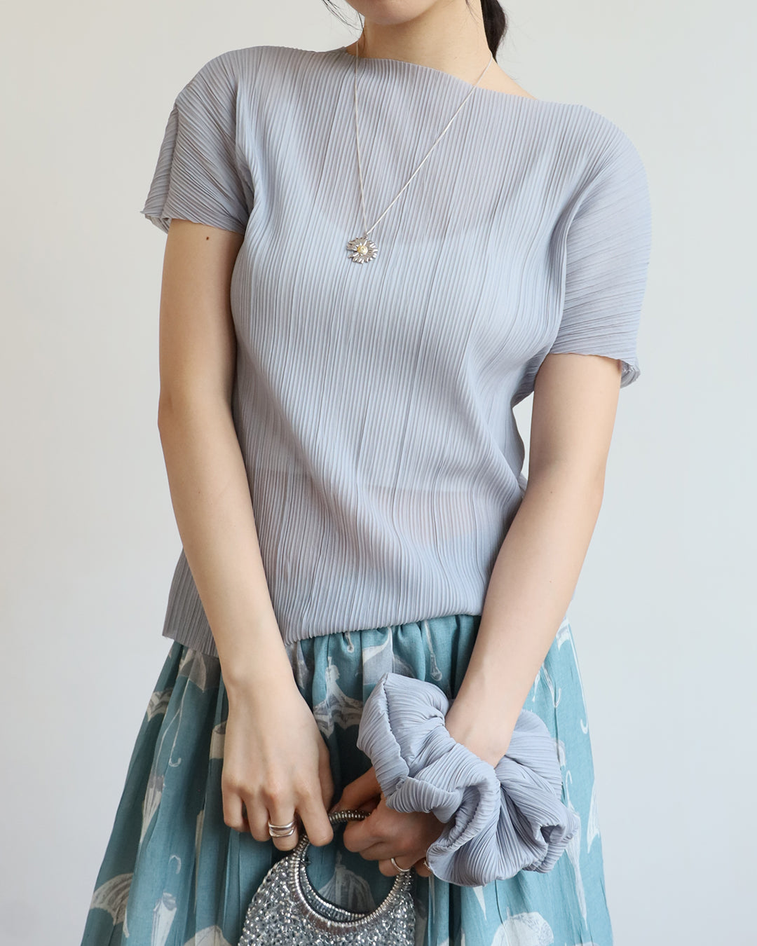 Pleated Top + Hair Band (set)