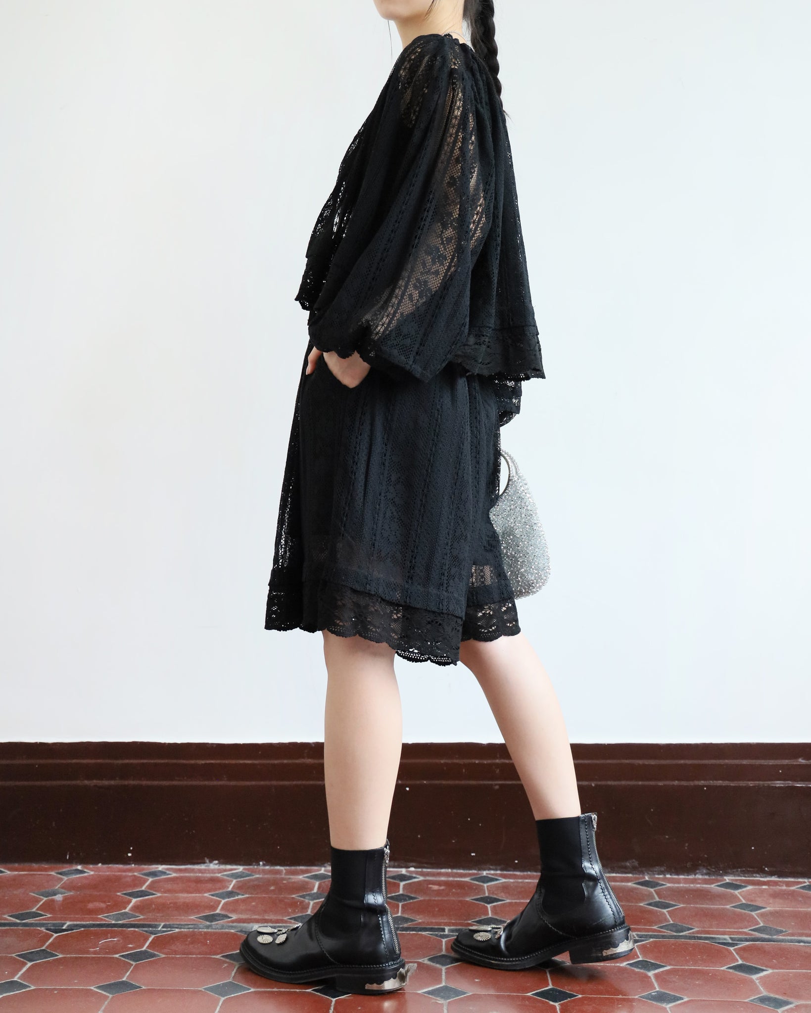 Lace Pintuck Details Outer (2 colors)