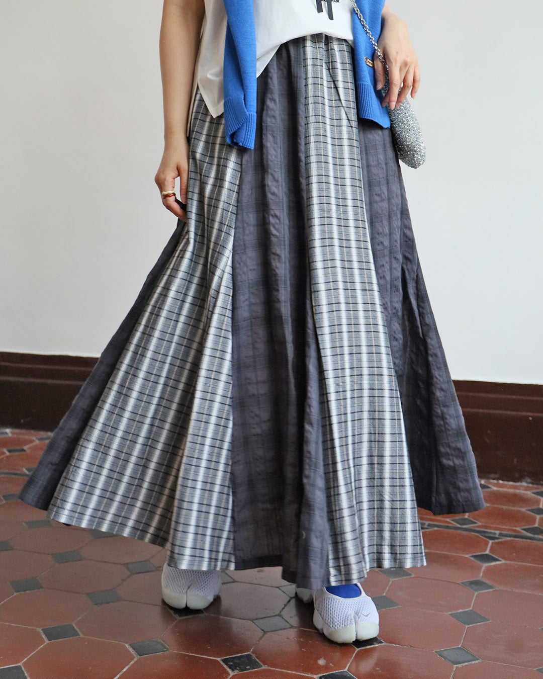 Fabric Mix Checker Skirt