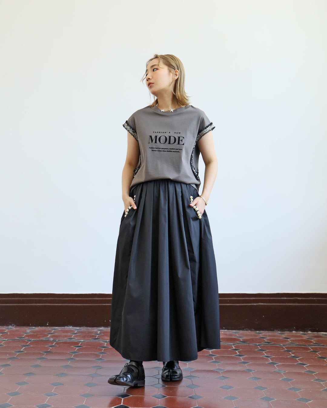 Tweed Trimmed Top