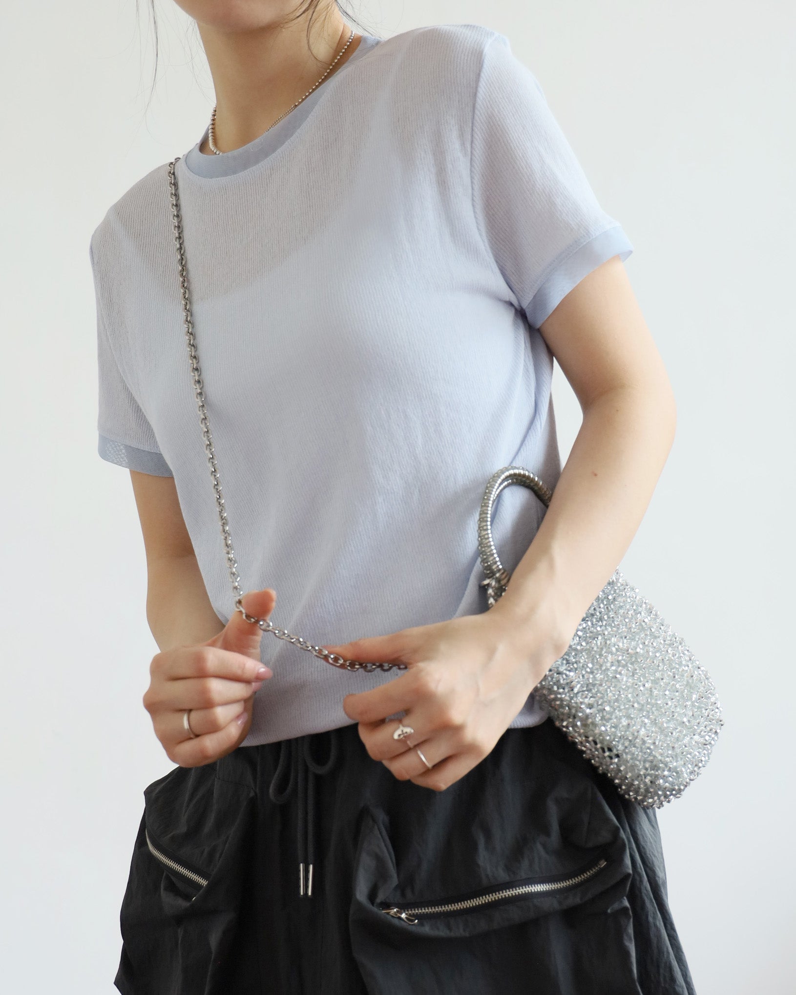 Mesh Trimmed Top (5 colors)