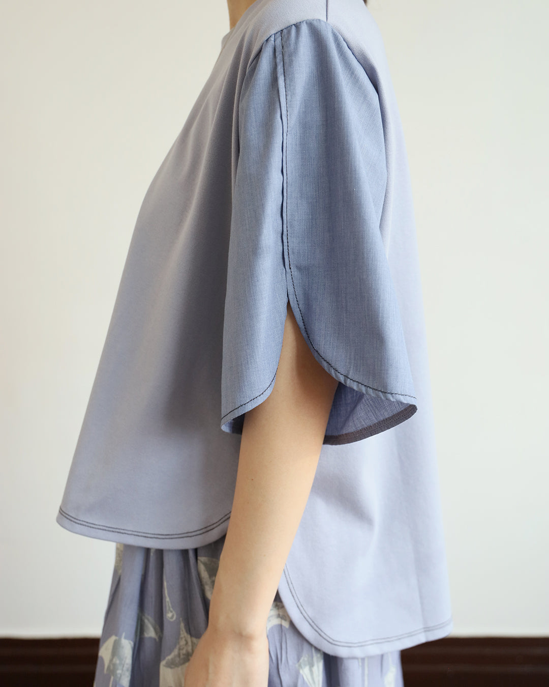 JAPAN BRAND - Mix Fabric Top (4 color)