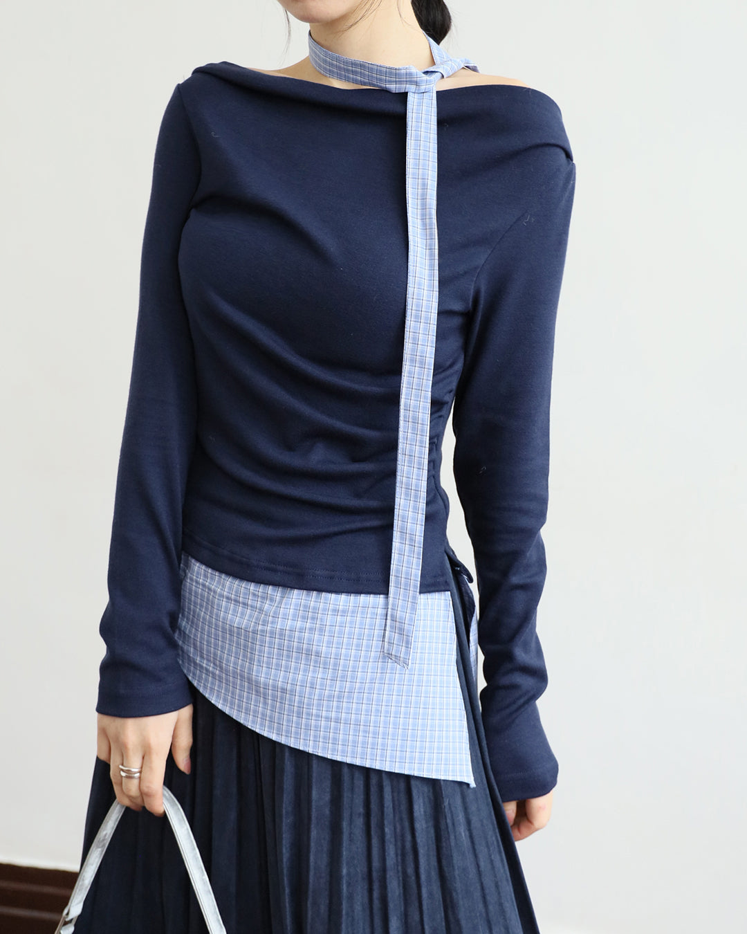 Off Shoulder Shirt Layer Top (2 colors)