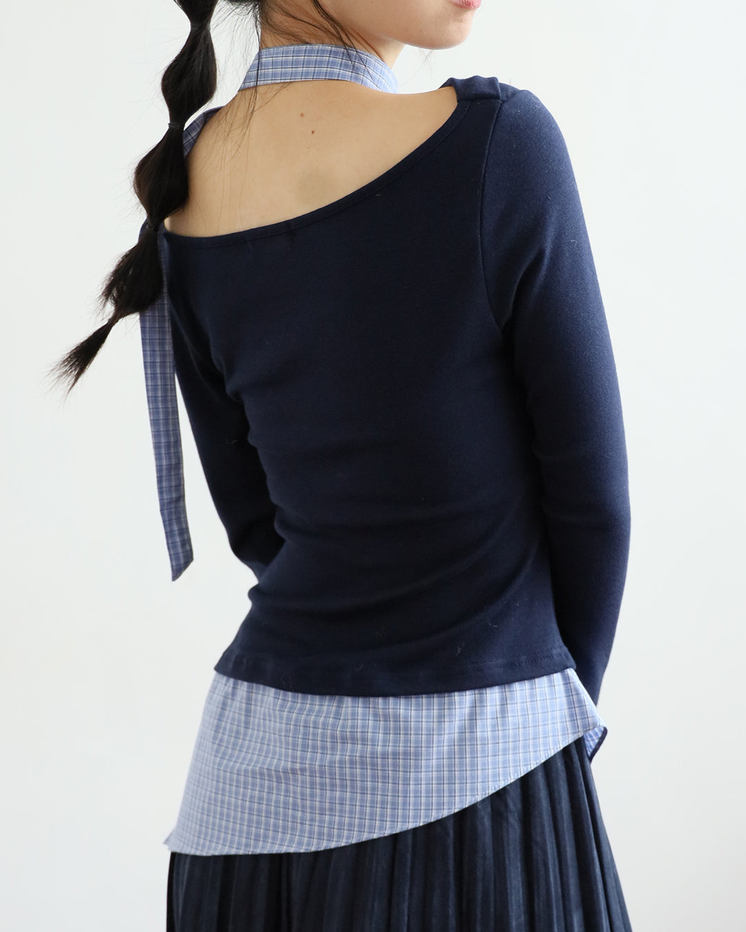 Off Shoulder Shirt Layer Top (2 colors)