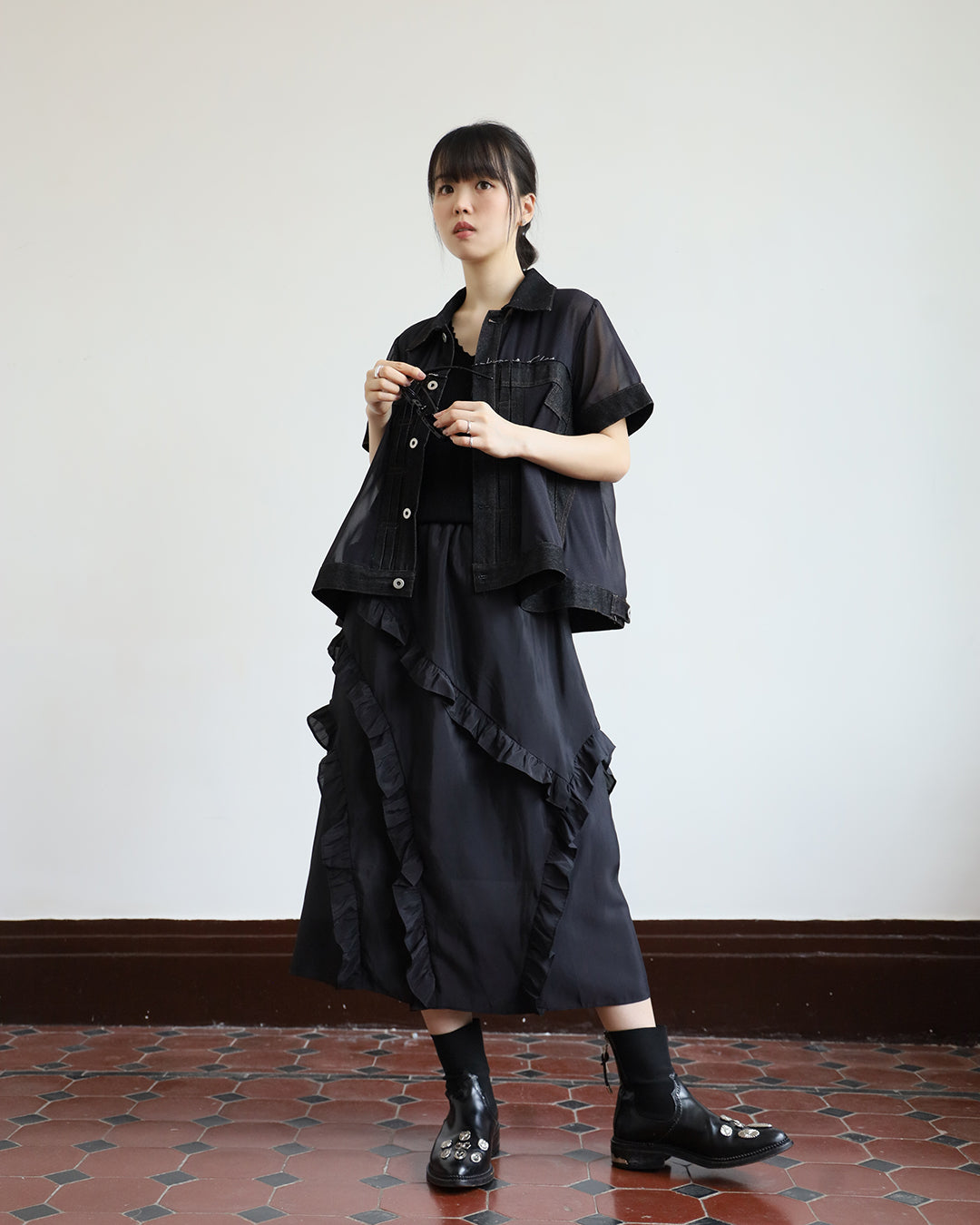 Ruffle Trimmed Skirt (3 color)