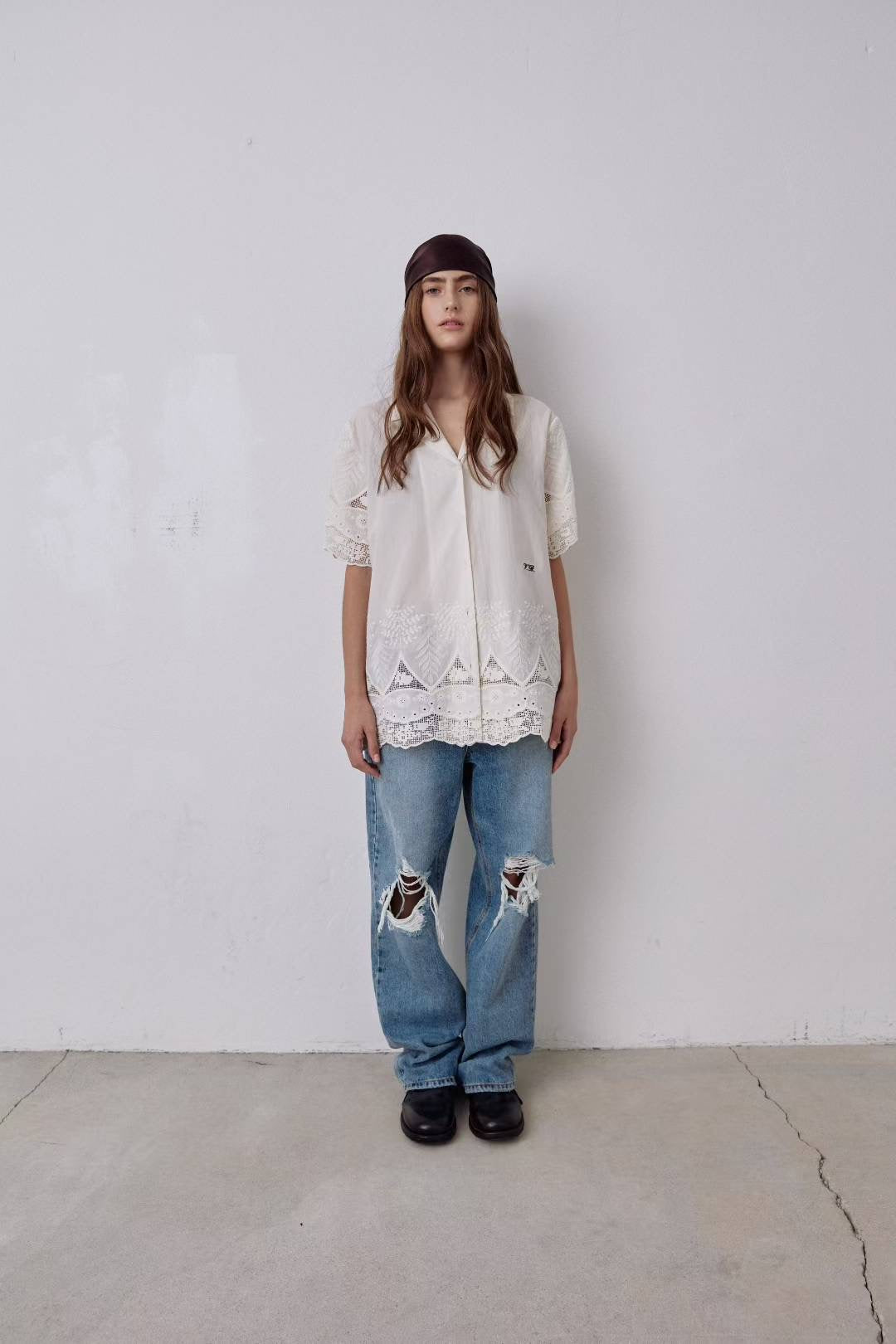 Embroidery Crochet Shirt