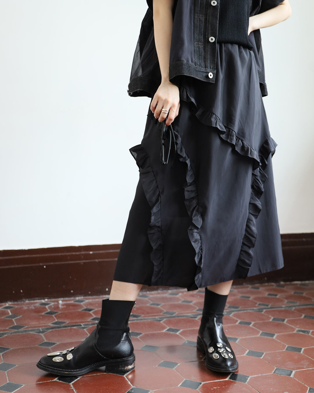 Ruffle Trimmed Skirt (3 color)