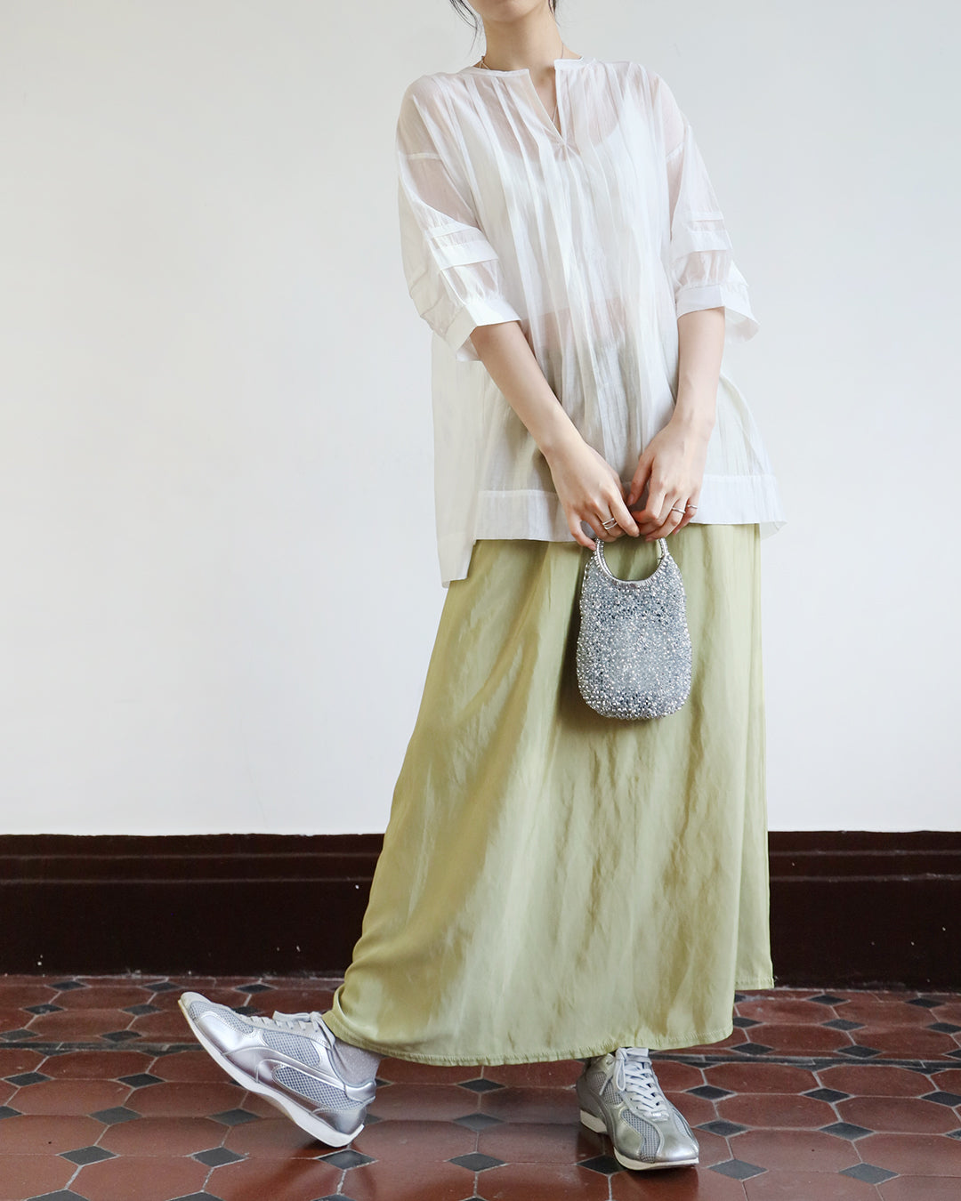 JAPAN BRAND - Pintuck Details Silky Blouse