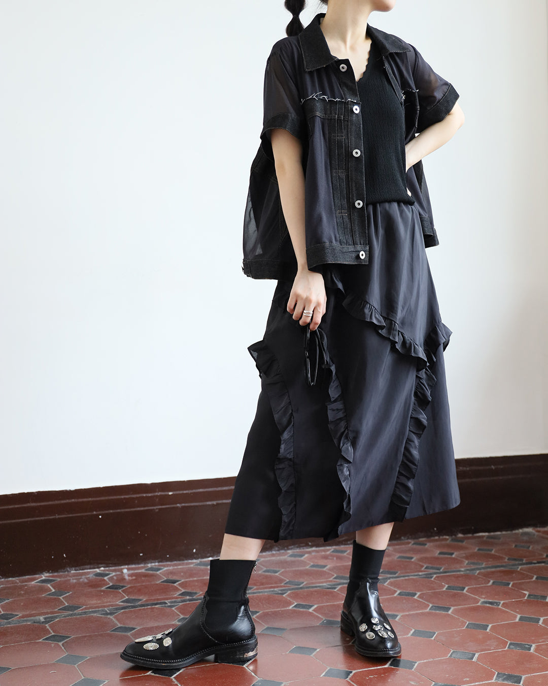Ruffle Trimmed Skirt (3 color)