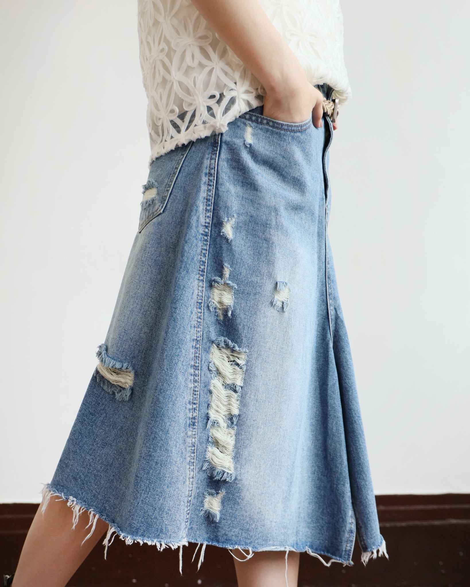 *Ripped Skirt (Size S-XL)