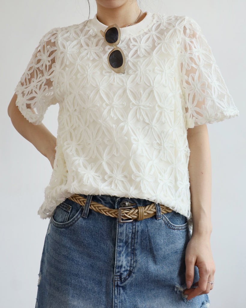 Embellished Floral Top (2 colors)