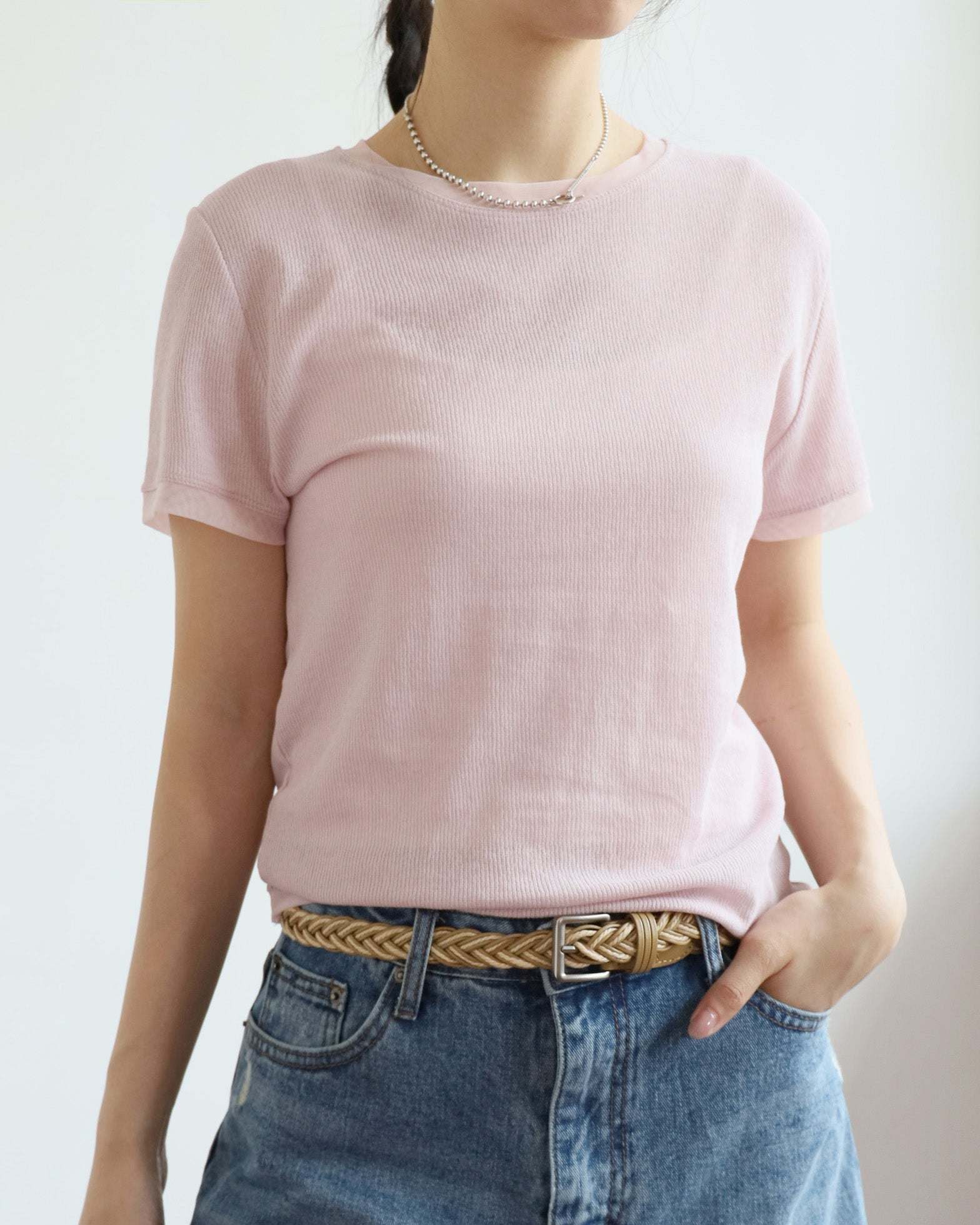 Mesh Trimmed Top (5 colors)
