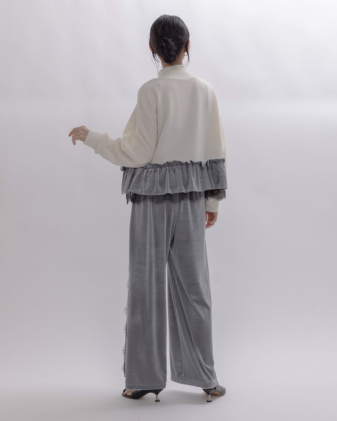 Japan Brand - Velvet Pants w/ Lace Trim (2 Colors)