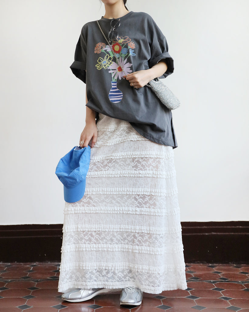 Lace Trimmed Skirt