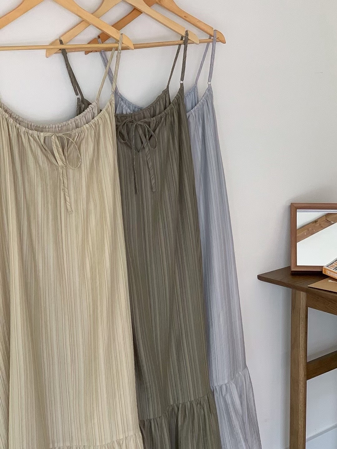 Texture Fabric Peplum Hem Cami Dress