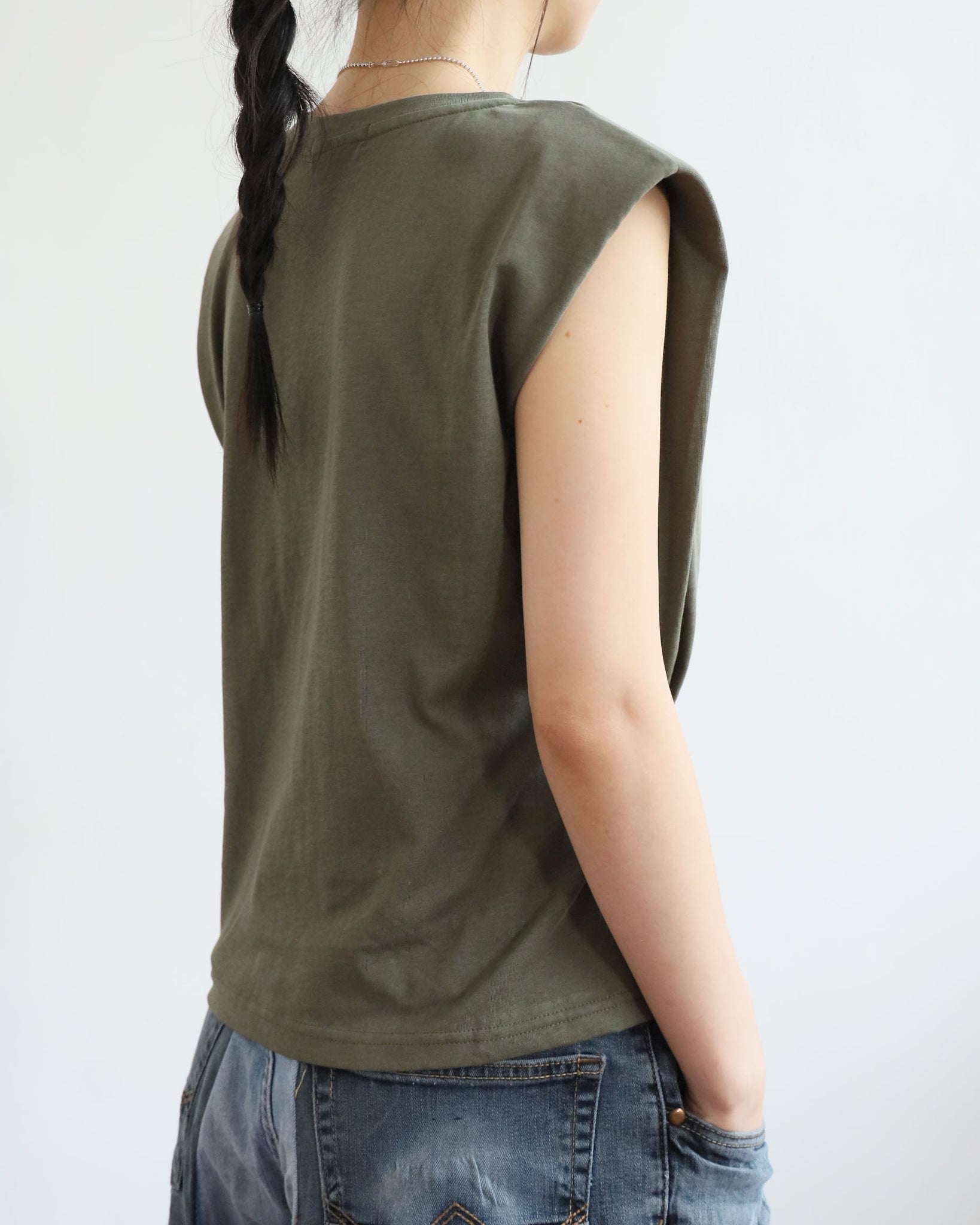 Ruched-Waist Lace Trim Vest (2 colors)