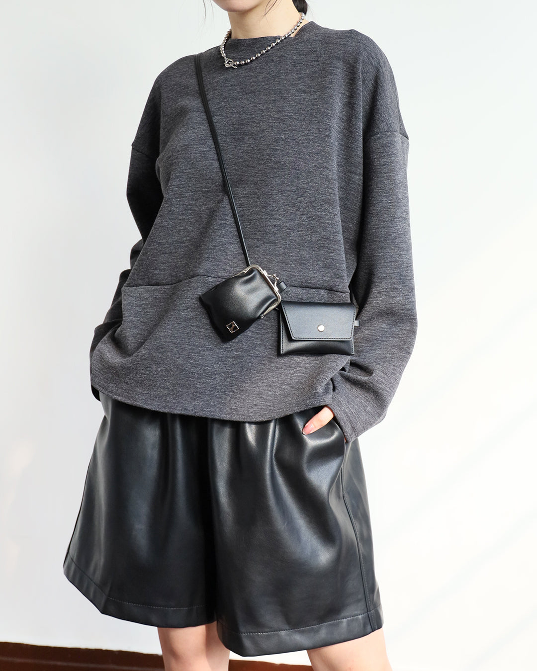 Faux Leather Shorts (2 color)