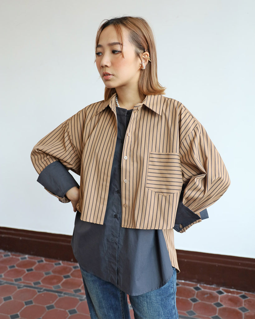 Stripe Layered Shirt (2 color)