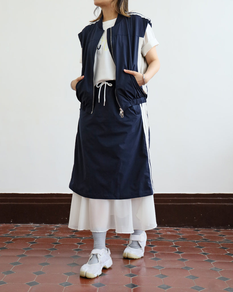 Side Striped Vest + Skirt (Set) | (2 Colors)