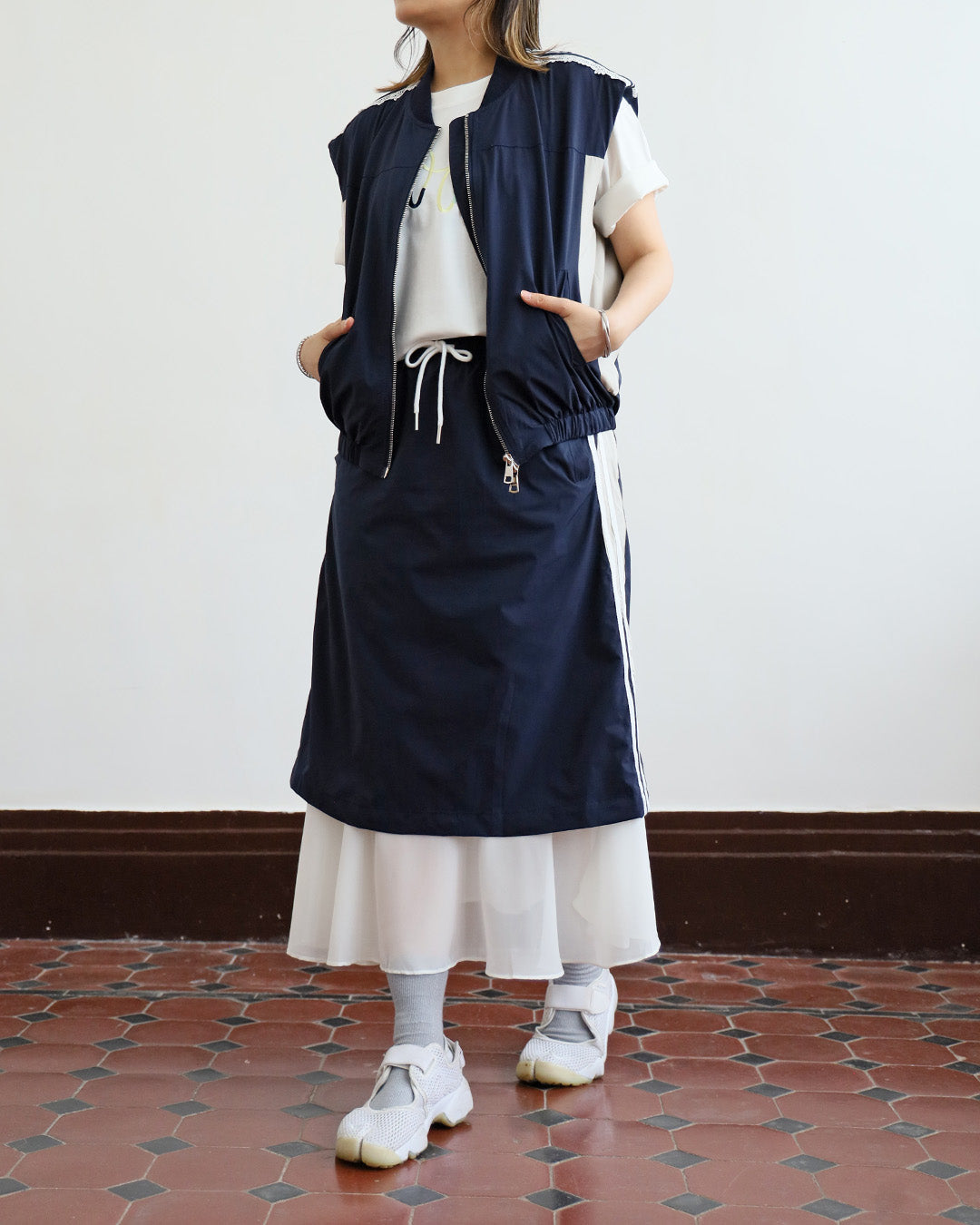 Side Striped Vest + Skirt (Set) | (2 Colors)