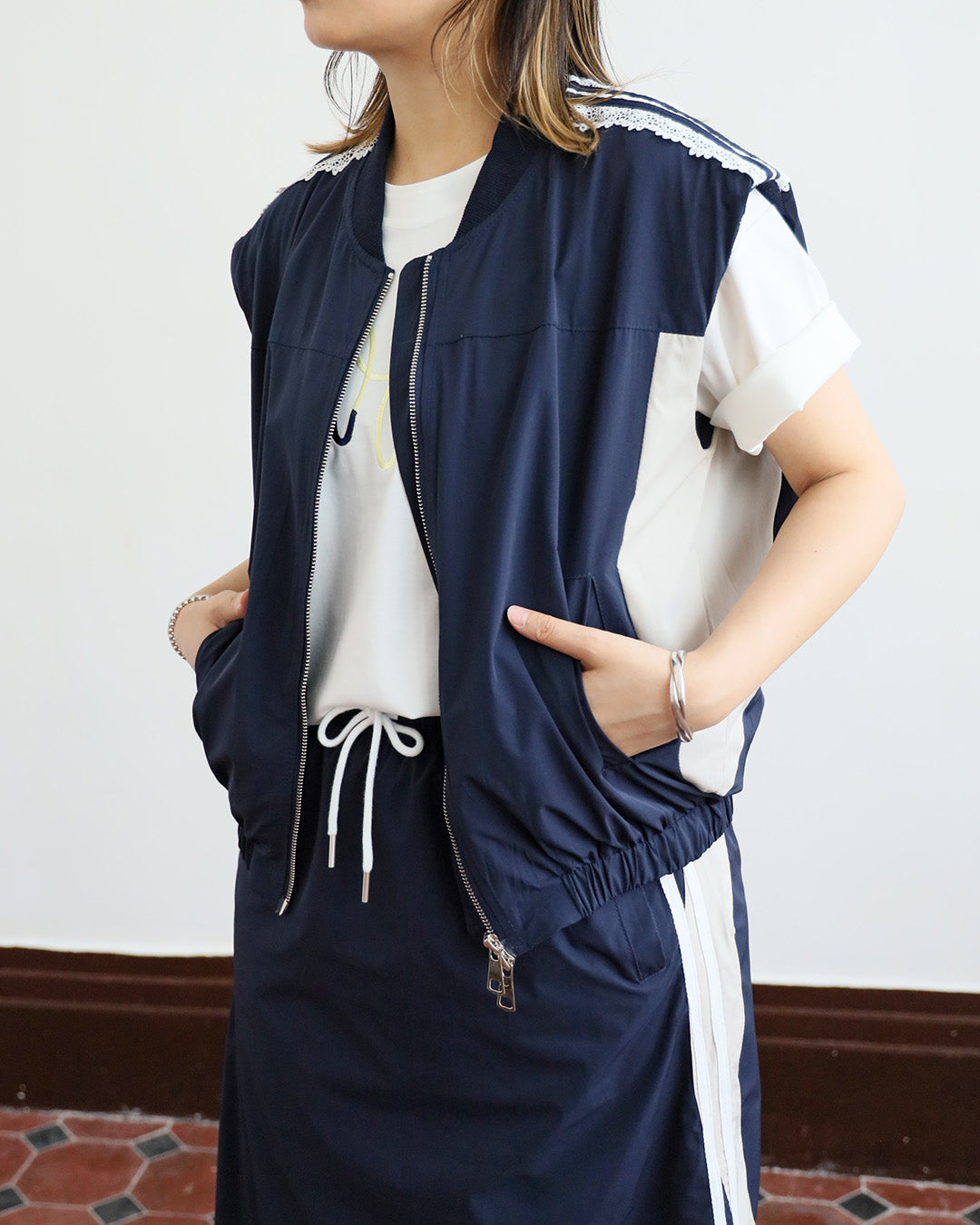 Side Striped Vest + Skirt (Set) | (2 Colors)