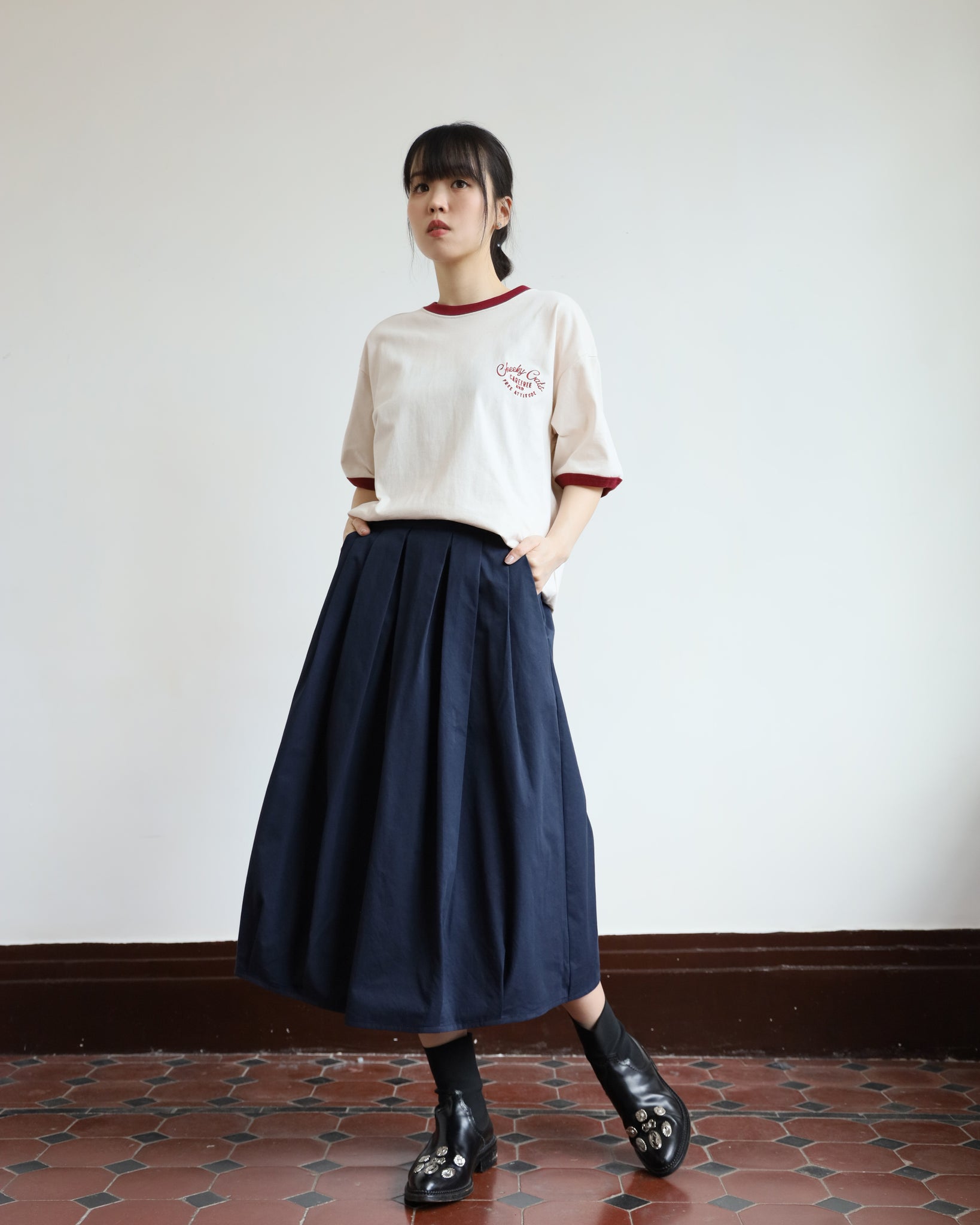 Japan Brand-Embroidery Cats Tee