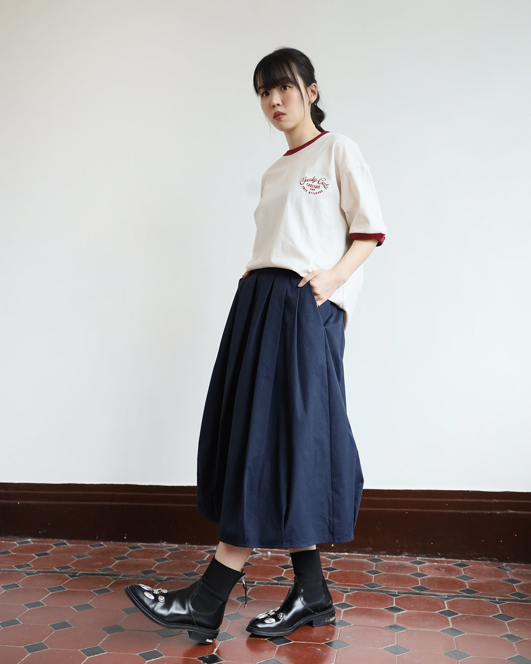 Japan Brand-Embroidery Cats Tee