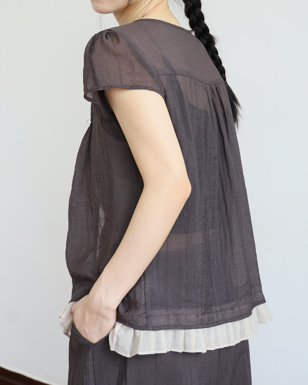 Pleated Layer Top + Pants Set  (2 Colors)