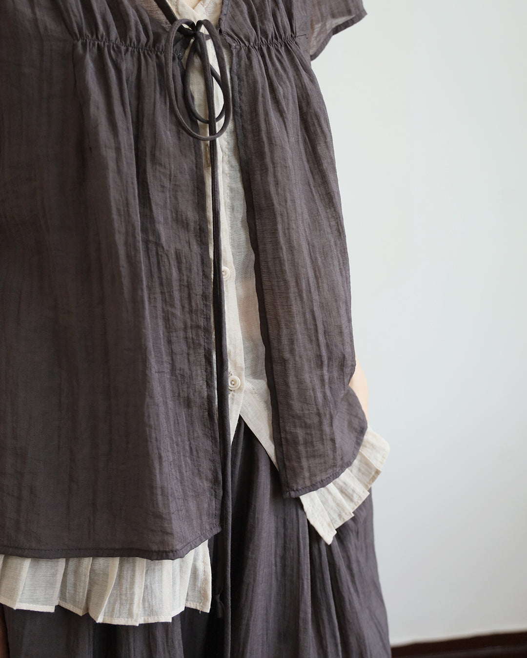 Pleated Layer Top + Pants Set  (2 Colors)