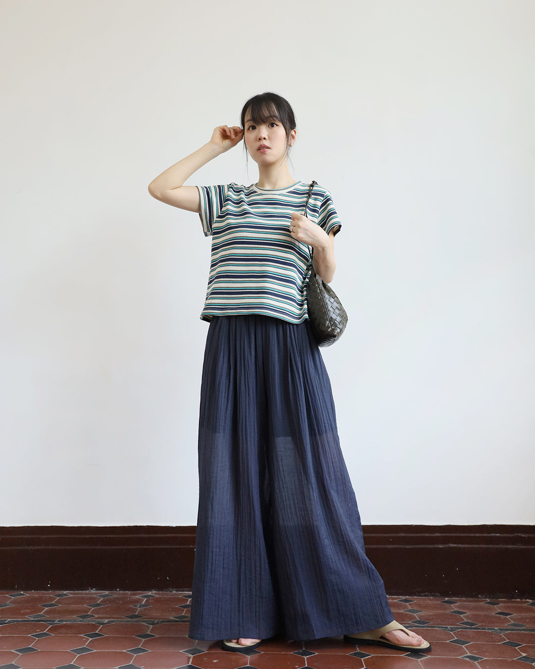 Striped Top in Texture Fabric (2 Colors)