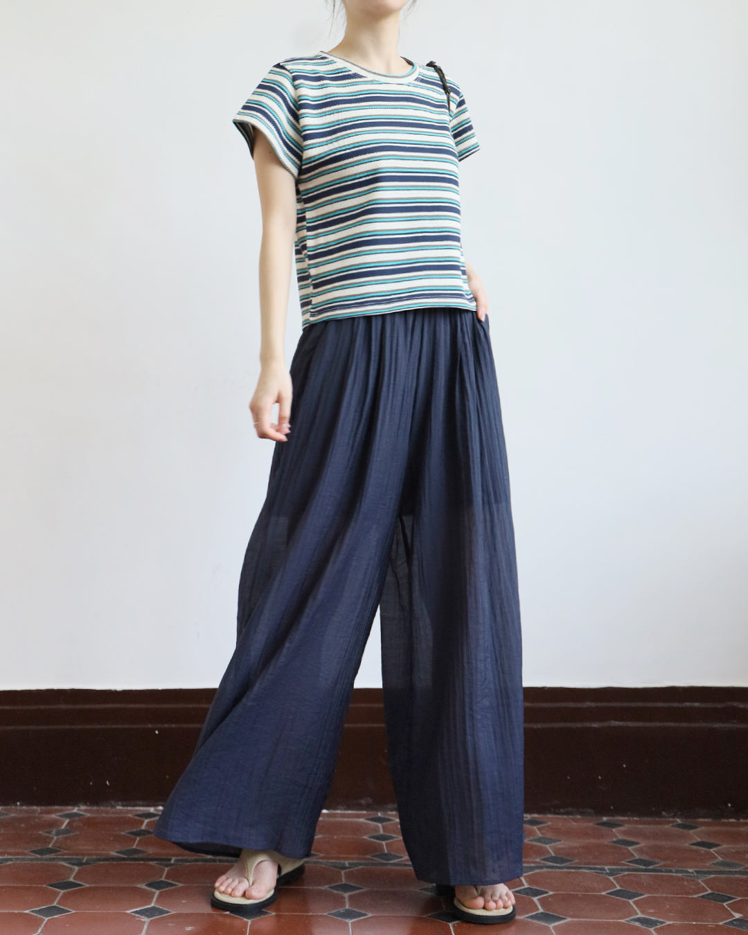 Striped Top in Texture Fabric (2 Colors)