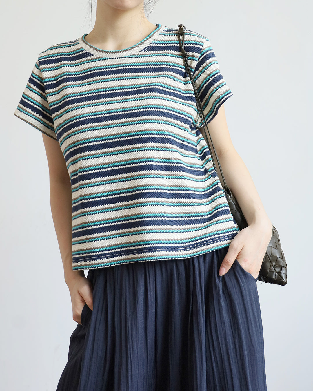 Striped Top in Texture Fabric (2 Colors)