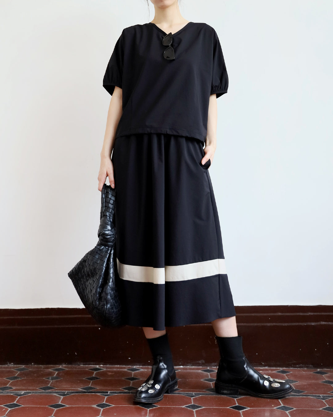 Ribbon Top & Skirt Set (2 Colors)