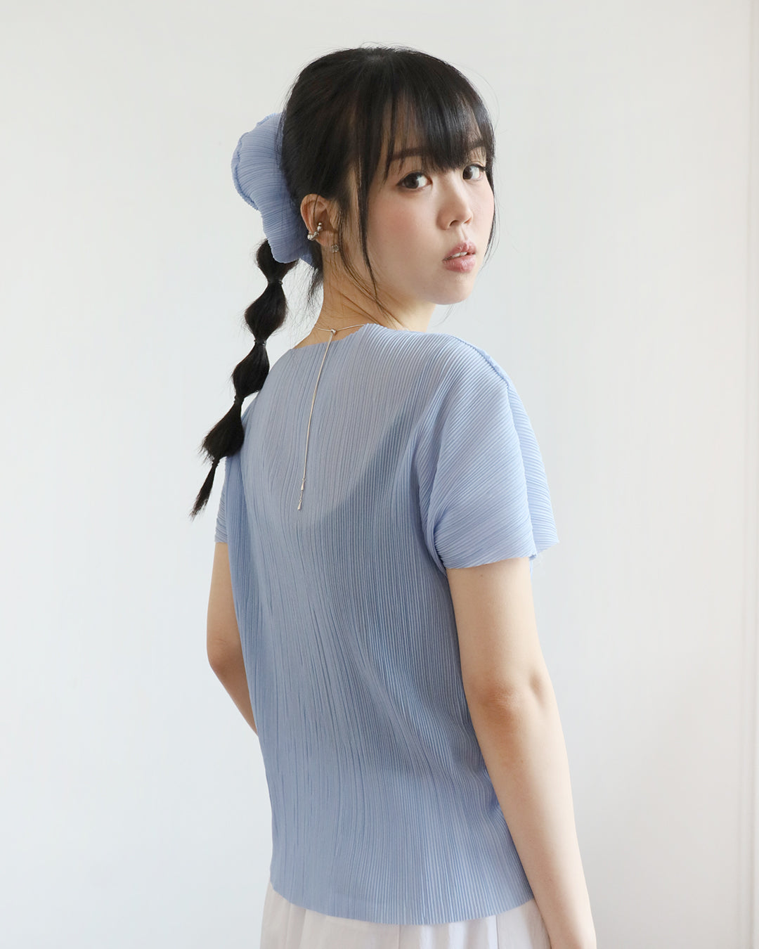 Pleated Top + Hair Band (set)