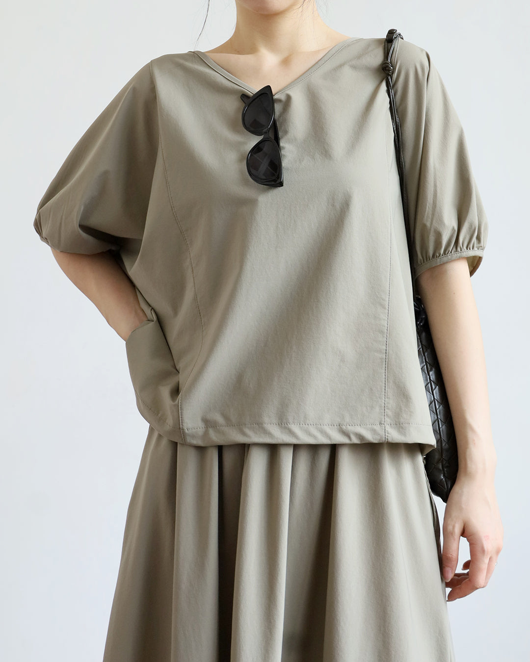 Ribbon Top & Skirt Set (2 Colors)