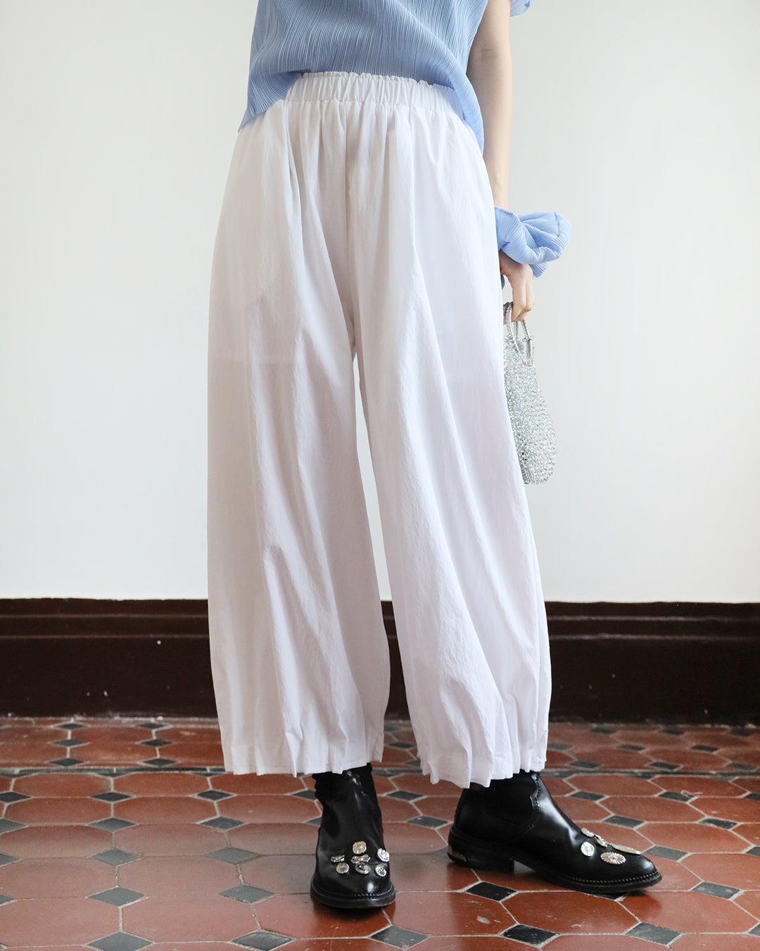 Pleated Hem Pants