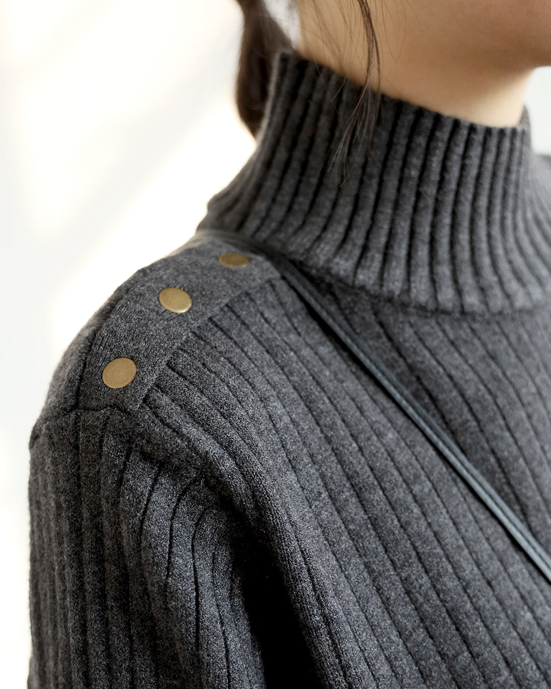 Studded Details Ribbed Top (4 colors)