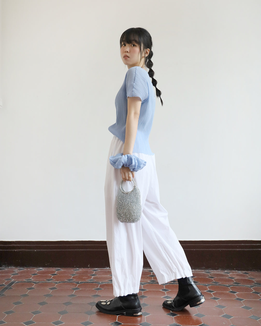 Pleated Hem Pants