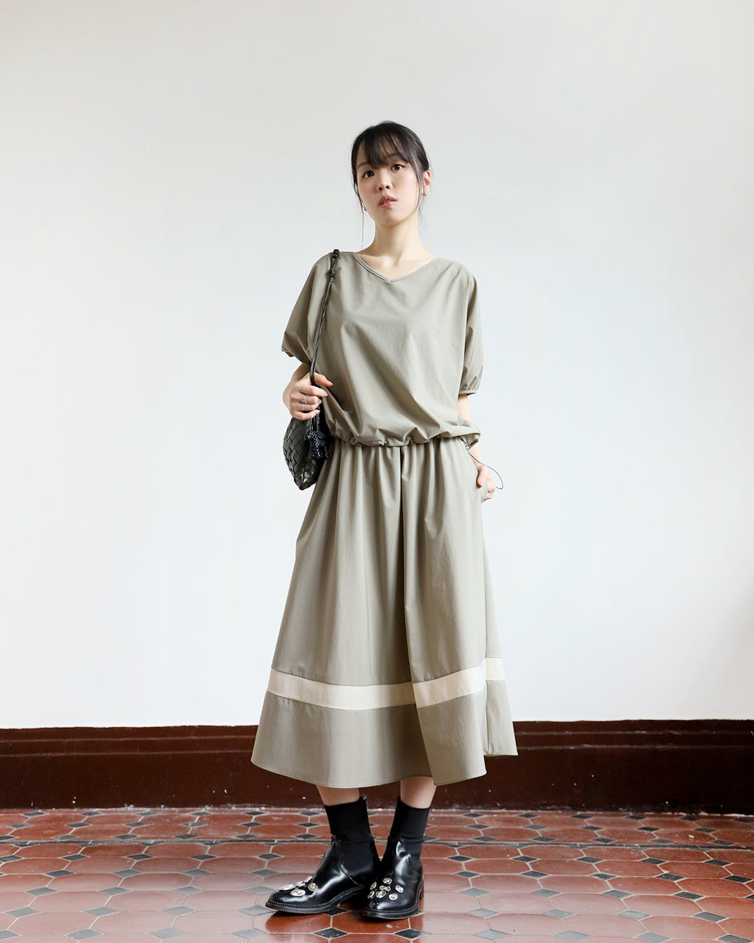 Ribbon Top & Skirt Set (2 Colors)