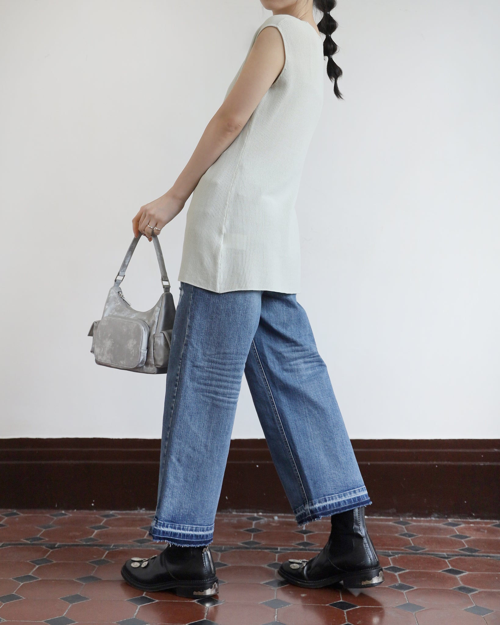 Button Details Longline Vest (5 color)
