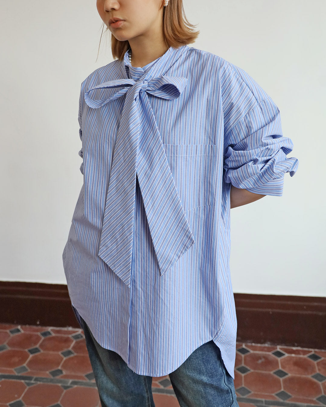 Tie Collar Shirt